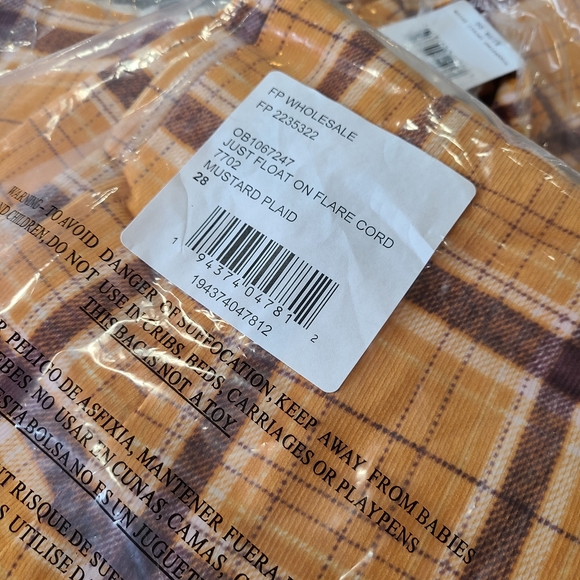 FREE PEOPLE Plaid Float On Flare Corduroy Pants - Picture 2 of 4